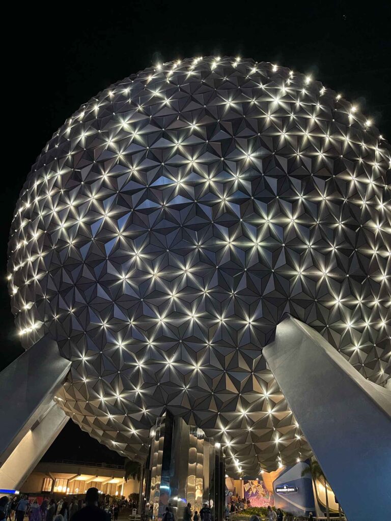 starry epcot ball lighting