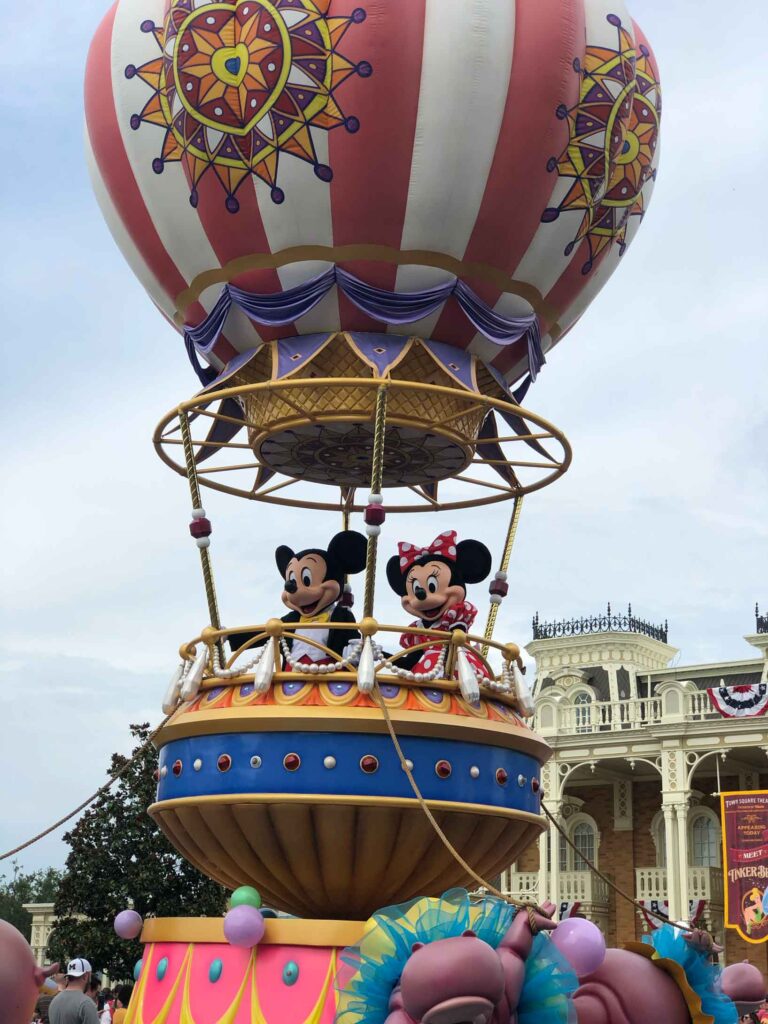 Mickey and Minnie in the parade