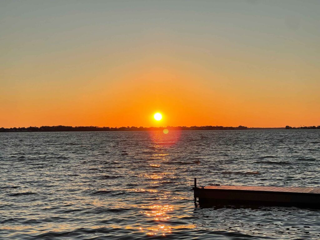 sunset over lake in Mount Dora