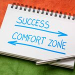 Why the Comfort Zone is Your Enemy - a spiral notebooks with the word success and a forward arrow and the words comfort zone backwards arrow